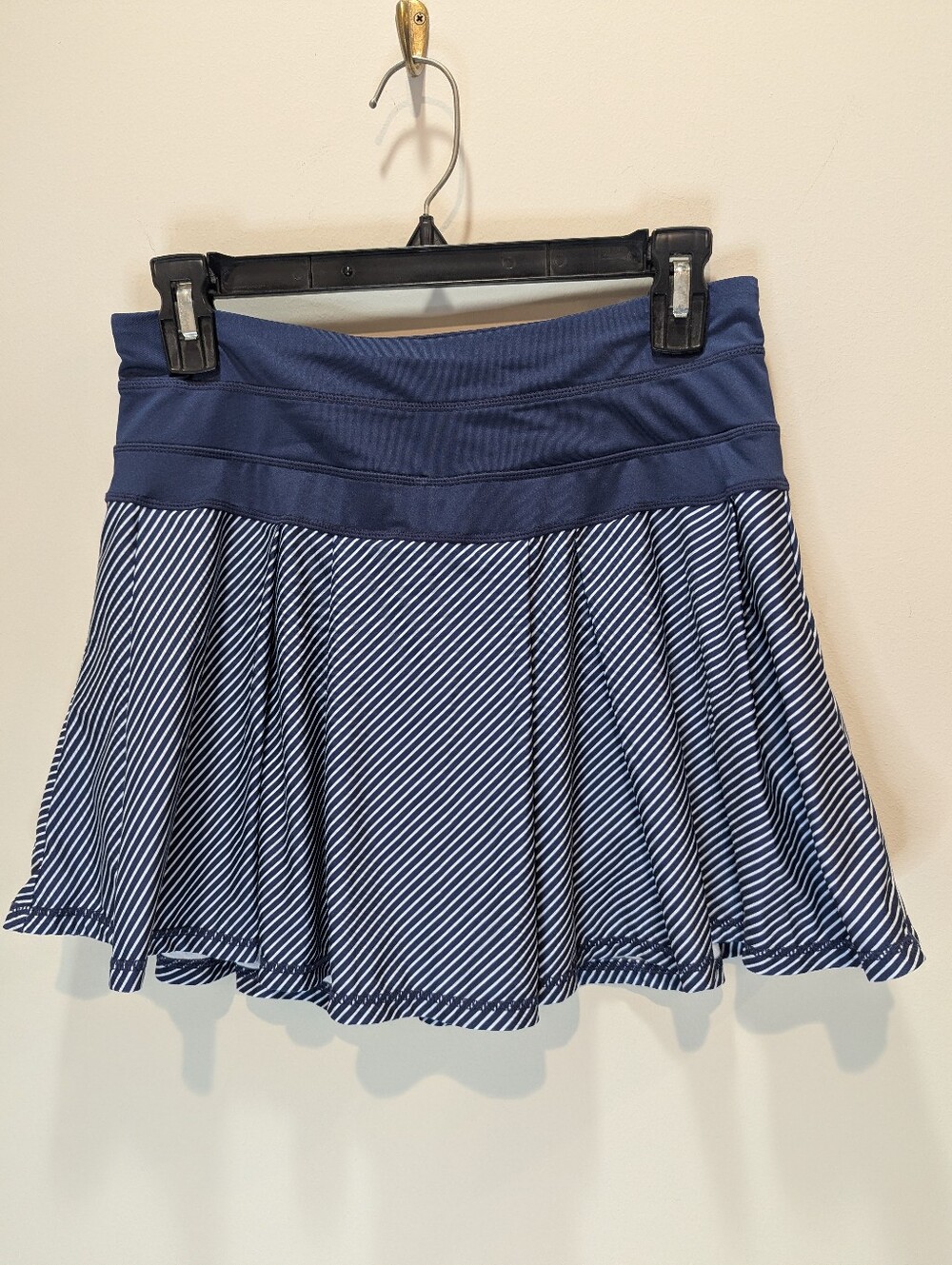 Kyodan Blue Striped Pleated Golf Tennis Skirt Skirt Nautical Zipper Pocket SizeS